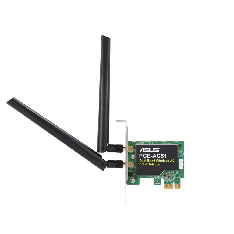placa-de-retea-wireless-asus-pce-ac51-dual-band-24ghz-5ghz Placa de Retea Wireless Asus PCE-AC51 Dual-Band 2.4GHz / 5GHz - imagine 1